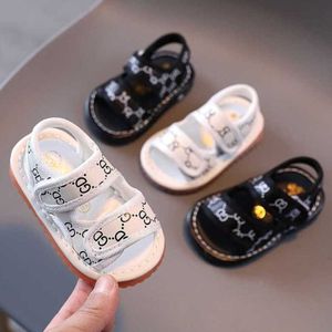18 koni toptan satış-Çocuk Açık Yaz Sandalet Mektuplar Yumuşak Bebek Erkek Ve Kız Kaymaz Toddler Ayakkabı Terlik Yumuşak Taban yaşında Yürüyüş Ayakkabıları G59uov4