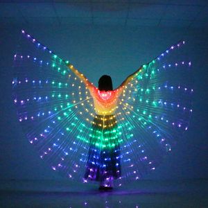 costumes de danse de performance achat en gros de Costume d aile de ventre LED ailes de danse ailes de couleurs arc en ciel