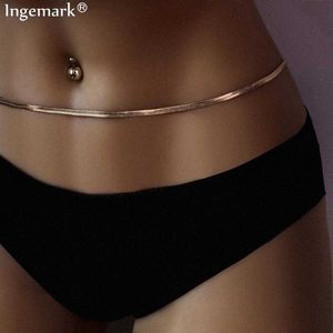Indian Sexy Snake Chain Waist Body Jewelry Accessory Simple Africa Fashion Belly Belt Gold Color Necklace for Women Waistband