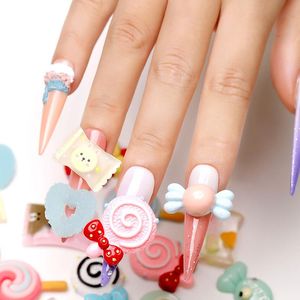 Nail Art Decorations D Kawaii Candy Macaron Charms Hars Decoratie voor Manicure Merry Christmas Accessories Steentjes