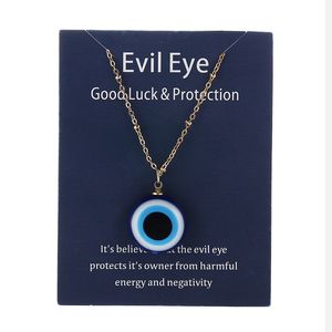 Evil Eye Pendants Halsband Blå Ögon Amulet Halsband Silver Guld Symbol för Luck Smycken Gift