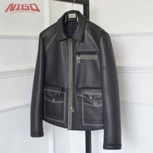 grey leather jacket toptan satış-Deri Gri Ceket Kodu L56 Erkek Ceketleri