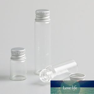 reagenzglas liefert großhandel-5 stücke Klare Glasflasche Reagenzglas mit Silber Aluminiumdeckel DIY Werkzeuge Wishing Flaschen Laborversorgung Tragbare leere Verpackung
