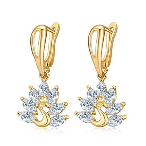 Dames Oorbellen Crystal Mode sieraden K Vrouw Zirkoon Little Swan Gold Verzilverd