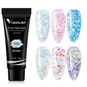 Nail Gel PC Kit Poly ml VIP Glitter Acrylic Färg Ändra Neon Macaron Camouflage UV LED semi permanent