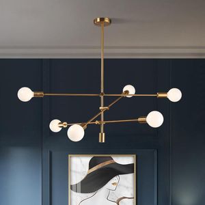 lighting poles großhandel-Kronleuchter Nordic moderne LED Beleuchtung langer Pole Gold Pendelleuchten Deckenkunstdekoration für Bar Esszimmer Wohnzimmer Küche
