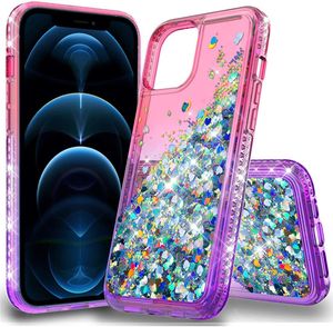 Dla iPhone Pro Max Cases Luxury Glitter Ciecz Quicksand Telefon Case Sparkle Błyszczące Bling Diamond Cute Ochronne Pokrywa Kompatybilny z Samsung Note Ultra