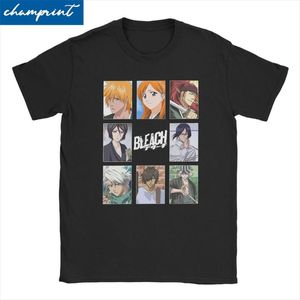 T shirts Fritid Japansk Anime Manga Supernatural Bleach Tecken Män Kvinnors Bomull T Shirt Ichigo Tees Plus Storlek Kläder