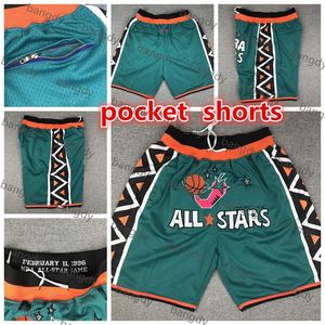 Just Don Men All star Zipper Pocket Pants Strap Hip hop Teams Name Year Id Tags Stitched Embroidery Authentic Running Basketball Shorts