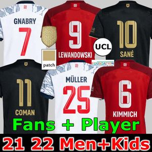 21 Munich Lewandowski Soccer Jersey Goretzka Fans Player Version Hem Röd Sane Gnabry Coman Muller Davies Kimmich Män Kids Fotbollskjorta