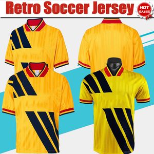 n r. venda por atacado-1993 Retro Jerseys de futebol G U n e R S Awar amarelo camisa de futebol amarelo coleção vintage manga curta homens adultos uniformes de futebol personalizados