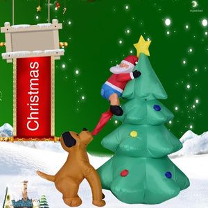 Wholesale lighted christmas dog for sale - Group buy Christmas Decorations Night Cartoon Inflatable Model Dog Bit Ornament Festival Light Santa Claus Garden Party Climbing Tree Home Decor Led1