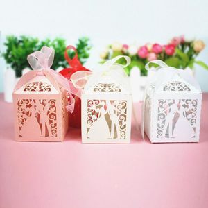 Gift Wrap pc Wedding Sweets Candy BOX Lase Cut Hollow Carriage Bride Groom Guests Boxes Paper Packaging Baby Shower Chocolate