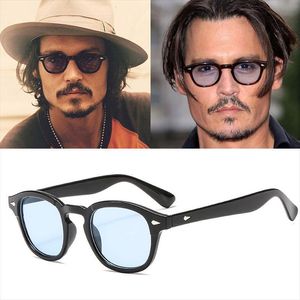 Mode Johnny Depp Lemtosh Stijl Ronde Zonnebril Tint Ocean Lens Design Party Show Sun Bril Gafas de Sol Hombre