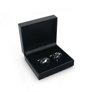 Arrival Fashion Cuff Links Black Color PU Coat Design Gift Package For Men s Cufflinks Display Box