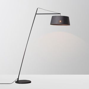 Lampy podłogowe Duża Lampa Nordic E27 Tkanina Cień Oświetlenie Czarna Metalowa Moda