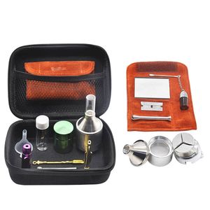 Wholesale new smoking box for sale - Group buy New all in one smoking pipe tool kit cigarette grinding device metal snuff bullet bottle snorting storage pill box
