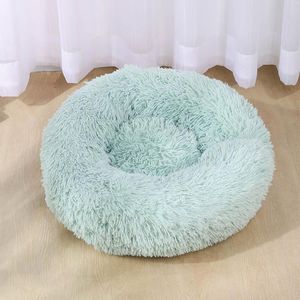 Wholesale green dog beds resale online - Kennels Pens Green Long Plush Super Soft Dog Bed Pet Kennel Round Sleeping Bag Lounger Cat House Winter Warm Sofa Basket For Cute Small Do