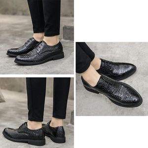 Formell Sko Äkta Läder Flat Business Casual Loafers Andningsbara Klädskor För Män