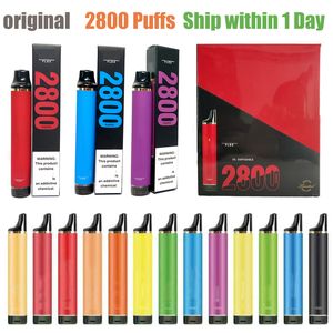 Puff Bars Flex Engångsveable Vape Plus 2800 Pods Device Kits E Cigarett 850mAh Batteri Förfylld 8 ml Vaporizer