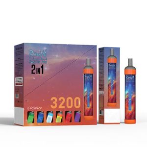 100 oryginalny przełącznik Randm Pro w Jednorazowy zestaw papierosów Puffs ml Cartridge Dual Colors LED świecące światło Vape Pen Air Bar Max Vidge Haka XXL
