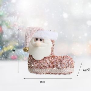 yılbaşı santa çizme hediye poşetleri toptan satış-Noel Hediye Çantaları Noel Baba Sevimli Payetli Üç Boyutlu Çizmeler Şeker Çorap Noel Ağacı Dekorasyon Kolye LLE10435