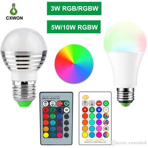 ingrosso faretti rgb.-E27 E14 LED Colore Modifica RGB RGBW Lampadina Lampadine V RGB LED Spotlight Light IR Telecomando