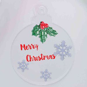 berrak akrilik bilya süsleme toptan satış-10 cm Temizle Boş Akrilik Noel Baubles Yenilik Chirstmas Topu Etiketler Noel Için Asılı Süsler Yeni Yıl Ev Dekor inç H1029