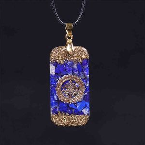 geschäftswachstum großhandel-Orgonite Energy Anhänger Natürliche Lapis Lazuli Reiki Halskette Mysterious Harz Chakra Stein Wachstum Business Amulett