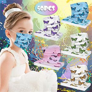 çocuklar için kelebek maskeleri toptan satış-Tek Kullanımlık Katmanlar Çocuk Moda Maske Lüks Yunus Kelebek Dinozor Tasarımcı Yüz Maskeleri Dokunmamış Anti Toz En Kaliteli