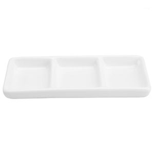 Wholesale compartments tray for sale - Group buy Storage Bottles Jars Inch Pure White Ceramic Compartment Appetizer Serving Tray Rectangular Divided Sauce Dishes For Spice Dish Soy