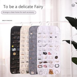 Storage Bags Double Sided Hanging Bag With Transparent Pockets For Hairpins Bracelets ID Card Necklaces