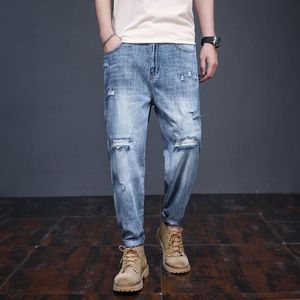 Wholesale trendy jeans pants resale online - Men s Pants Street Hip Hop Autumn Style Comfortable Suitable For Everyone Ripped Jeans Trendy Loose Straight Trousers