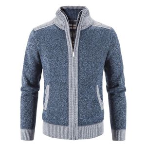 メンズセータースプライスプリントプラスのサイズ冬のセーター男性ラムカーディガンカシミヤニットコットンポリエステル厚い暖かい男性服G3