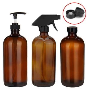 Glas zeep pomp spray voor aromatherapie essentiële olie shampoo dispenser lotion vloeibare schuim fles containeropslag