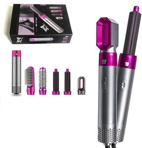 Hair Dryer In Electric Comb Negative Ion Straightener Brush Blow Air Wrap Curling Wand Detachable Kit Home