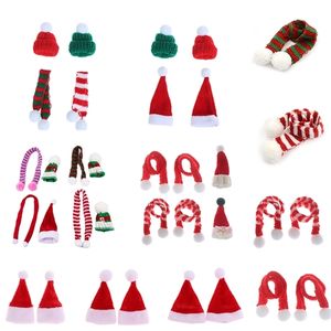 Wholesale best clothes for kids resale online - Dollhouse Christmas Hat Scarf Doll House Dolls Miniature Accessories Hat Scarf For Doll Clothes Decor Best Xmas Gift For Kids Y1214