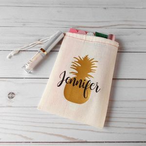 tropische geschenke großhandel-Geschenkumwicklung personalisierte Ananas Tasche tropische Taschen Bachelorette Party Brautjungfer Hangovers Kit Swag Tasche