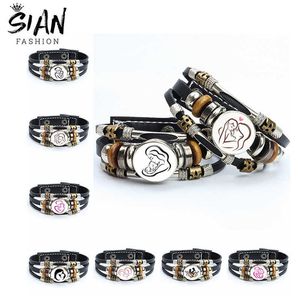 Family Mom Baby Braided Leather Bracelets Multilayer Beads Bracelet Bangles Wristband Jewelry Mother s Day Gift Bisuteria Mujer