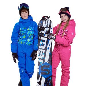 roupas de esqui garotas venda por atacado-Conjuntos de roupas Inverno Kids Ski Ski à prova de vento Boys Boys Fleece Girls Skiing Sports Snowboard Crianças roupas
