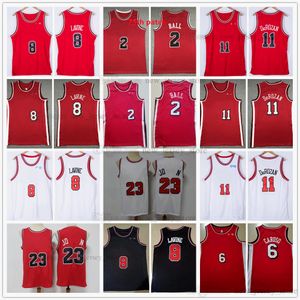 2022 Nieuwe Diamond e Stad Basketbal Zach Demar Lavine Derozan Jerseys Stitched Red Lonzo Ball Alex Caruso Jersey Shorts White Black voor Man Size Shirts