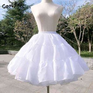 Coolfel Womens Girls Lolita White Petticoat Cosplay Party Prom Dress Short Underskirt Tulle Puffy Skirt Cute Girls Skirts