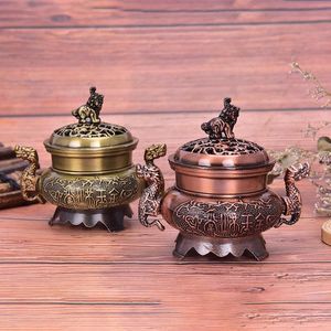 Geurslampen pc Metal Vintage Design Tibetaanse stijl Bronze Wierookbrander Censer Craft Home Decor Boeddhistische woonkamer benodigdheden