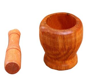 2021 Home Kitchen Hand Manual Wood Garlic Ginger Mortar And Pestle Pugging Mill Grinding Bowl Masher Grinder Mixing Device