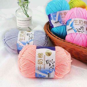 Wholesale cotton yarn balls knit resale online - 1PC g Set Milk Cotton Hand knitted Medium Thick Material Package Wool Crochet Slippers Send Men and Women Scarf Baby Yarn Ball Y211129