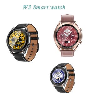 2021 Ny Rotating Bezel Smart Watch Bt Telefon Samtal SmartWatch Full Touch Screen Heart Rate Blodtryck Tracker Sports Watch W3