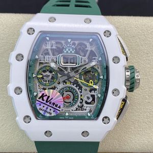 uhr plastik fall zu sehen großhandel-KV RM011 Montre de Luxe Herren Uhren Automatische Timing Bewegung Weißer Keramikgehäuse Kunststoff Armband Luxusuhr