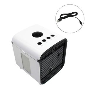 Elektrische fans Mini Airconditioning Fan Luchtbevochtiger Ventilator USB Oplaadbare Desktop Water Kower Blower Conditioner Mist Cooler