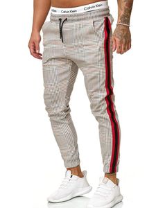 Wholesale mens slim fit plaid pants resale online - Men s Pants Men Plaid Slim Fit Midwaist Trousers Classic Vintage Business Casual Pencil Formal