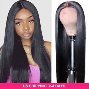 Ishow inch Long HD Transparent Lace Front Wig Human Hair Wigs x4 x6 x5 x4 Natural Color Yaki Straight Curly Water Loose Deep Body Headband Wig Bangs for Women